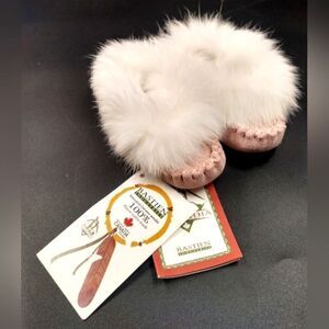 Bastien Baby Pink Fur Suede Toddler Moccasins Shoes Slippers Huron Native